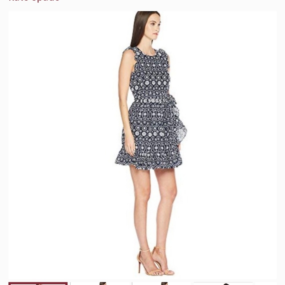 Kate Spade Embroidered Mini Wrap Dress sz 14